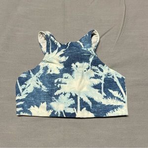 USED Billabong Blue Palms Scuba Swimwear Top